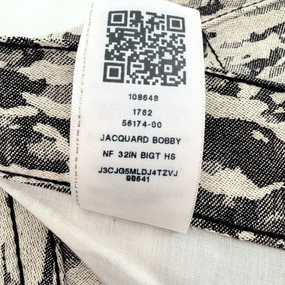 True Religion Bobby Relaxed Baggy Mens 31 Grey/Cream Jacquard Jeans Y2K